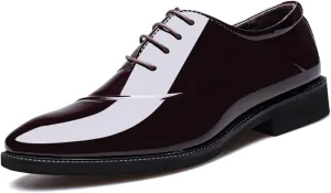 Men's Classic Dress Shoes Elegant Wedding Business Shoes Modern Formal Patent Leather Derbys Oxford Shoes