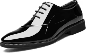 Men's Classic Dress Shoes Elegant Wedding Business Shoes Modern Formal Patent Leather Derbys Oxford Shoes