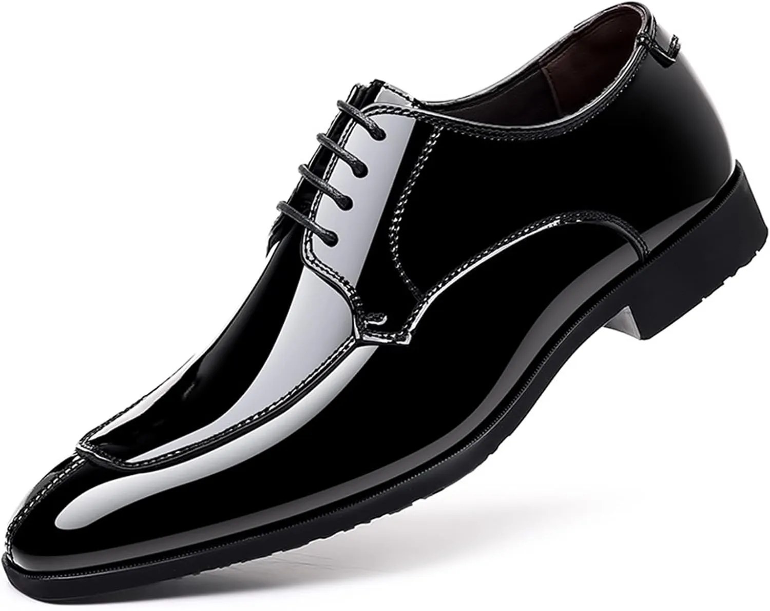 Mens Classic Formal Oxford Lace-up Shiny Patent Leather Shoes for Men Business Wedding Suit Tuxedo Dress Shoes