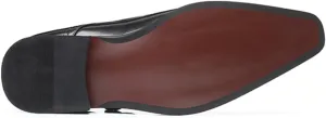 Men's Classic Monk Strap Dress Shoes, Black Patent Leather, Single Buckle Design