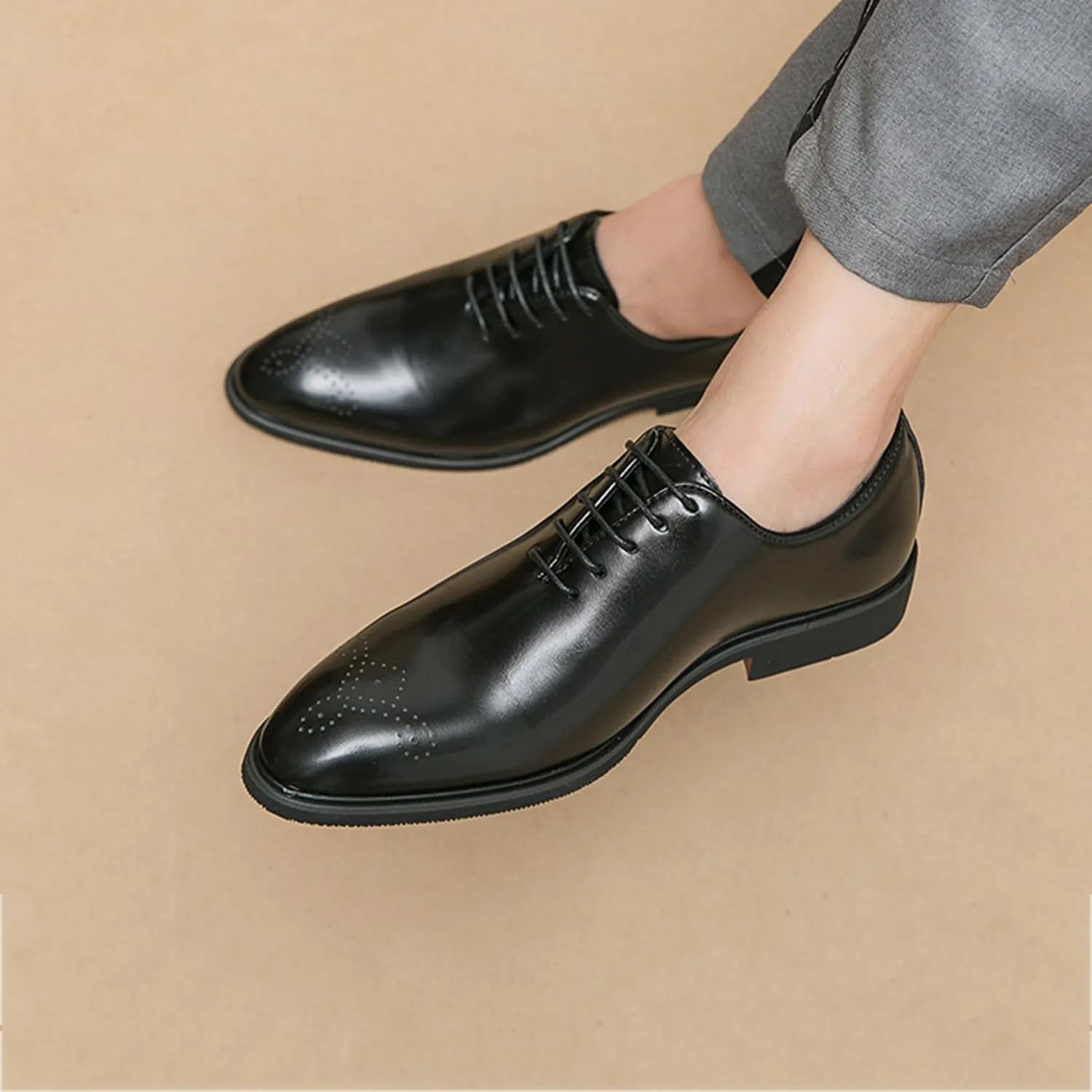 Mens Classic Oxfords Comfortable Dress Shoes Formal Business Stylish Brogues Derby Lace Up Shoes for Men