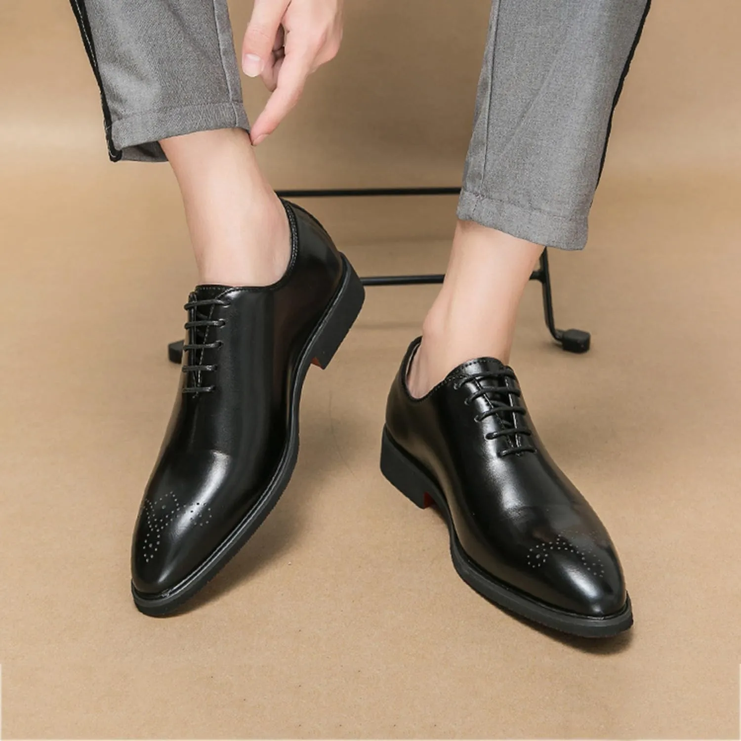 Mens Classic Oxfords Comfortable Dress Shoes Formal Business Stylish Brogues Derby Lace Up Shoes for Men