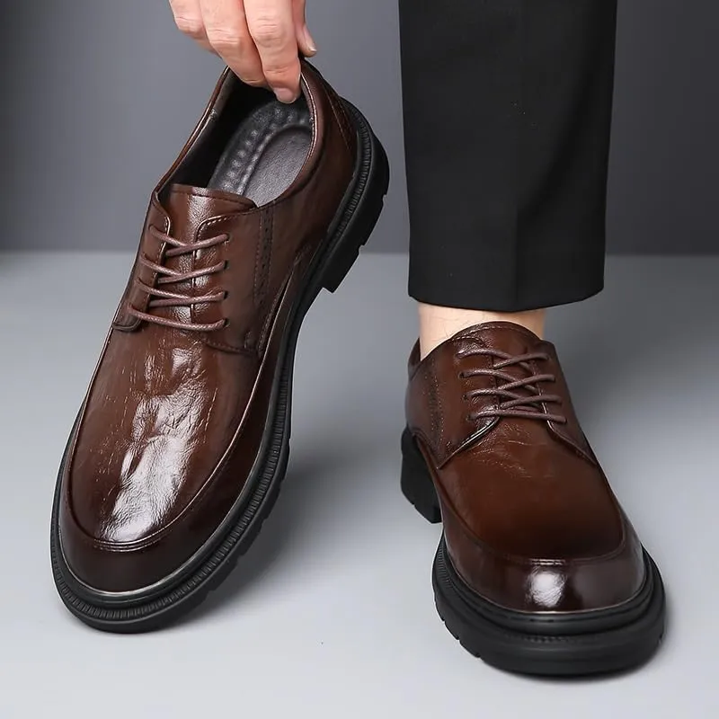 Men's Classic Retro Casual Oxfords Shoes Men Lace Up Formal Business Dress Shoes