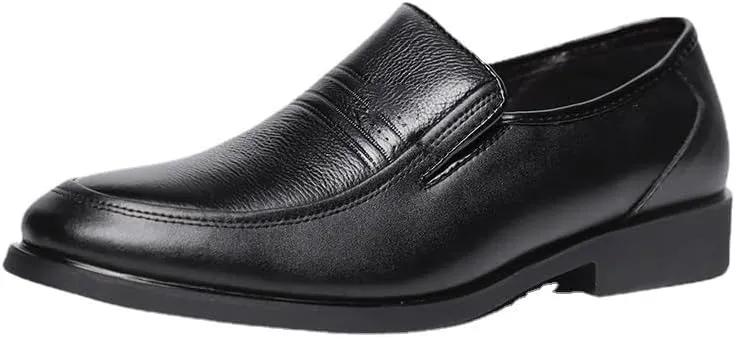 Men's Dress Loafers Business Formal Leather Shoes Moc Toe Casual Stylish Slip On Wedding Shoe for Men Breathable Dress ShoesWalking Shoes