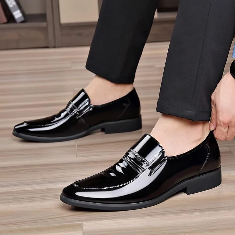 Men's Dress Oxford Office Slip-on Breathable Business Tuxedo Wedding Formal Leather Shoes