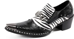 Mens Dress Shoes, 6cm Business Casual Increase Genuine Leather Shoes, Breathable Large Size Low Top Metal Toe Slip-Ons High Heels