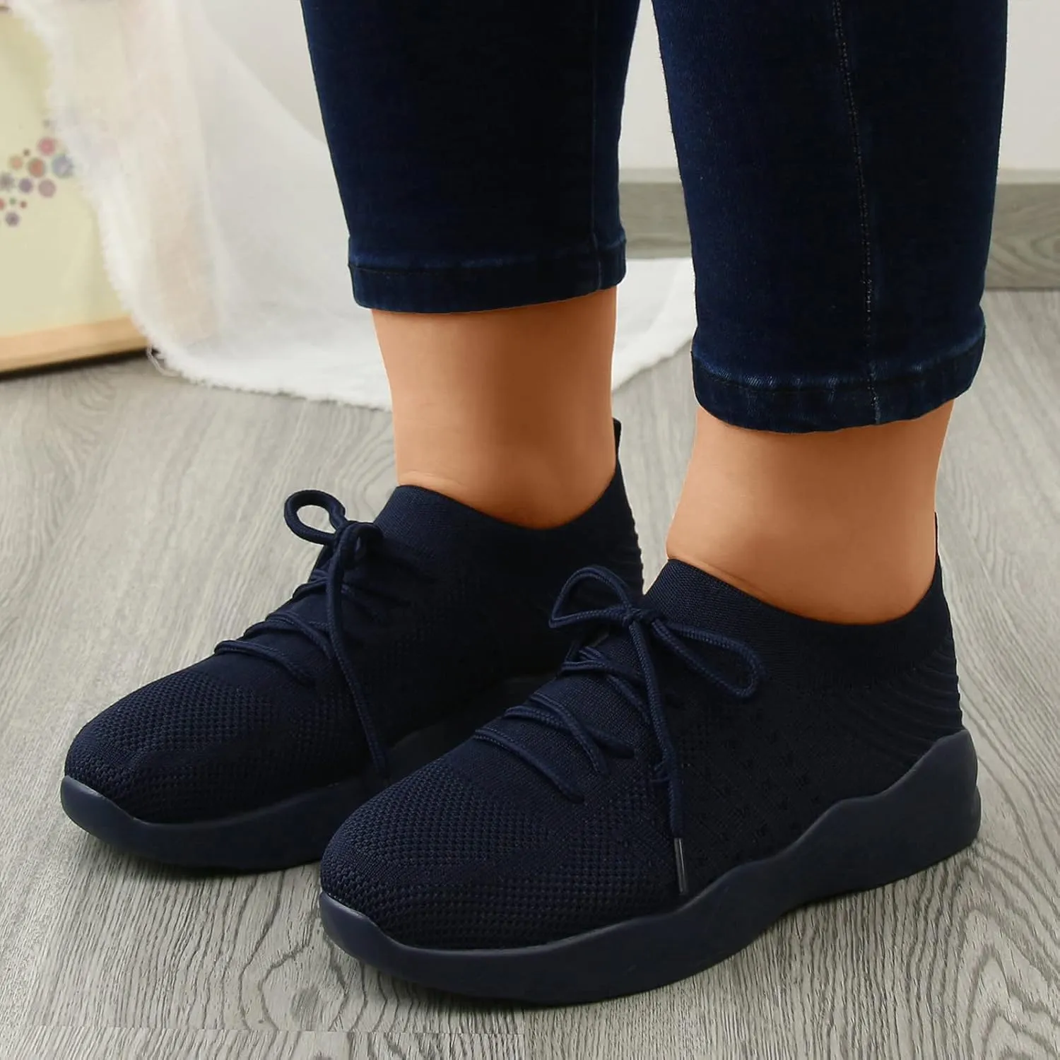 Mens Dress Shoes Casual Oxfords Shoes Knit Lightweight Tennis Shoes Men Comfortable Business Casual Shoes Platform Sneakers Black Tennis Shoe Loafers Casual Slip On