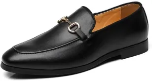 Men's Dress Shoes Classic Slip-On Formal Casual Business Oxford Pointed Toe Leather Low Derby Shoes for Men
