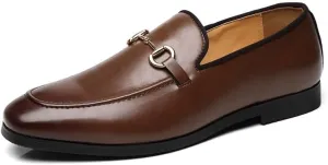 Men's Dress Shoes Classic Slip-On Formal Casual Business Oxford Pointed Toe Leather Low Derby Shoes for Men