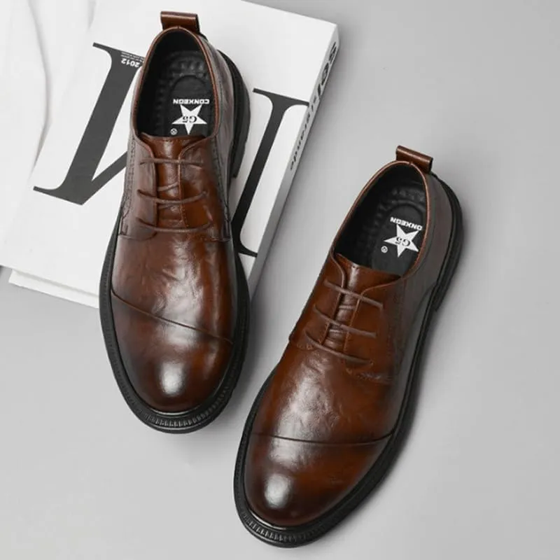Men's Dress Shoes Comfort Soft Men Oxford Casual Work Office Comfortable Business Shoes Formal Leather Shoes for Weddings Office Prom