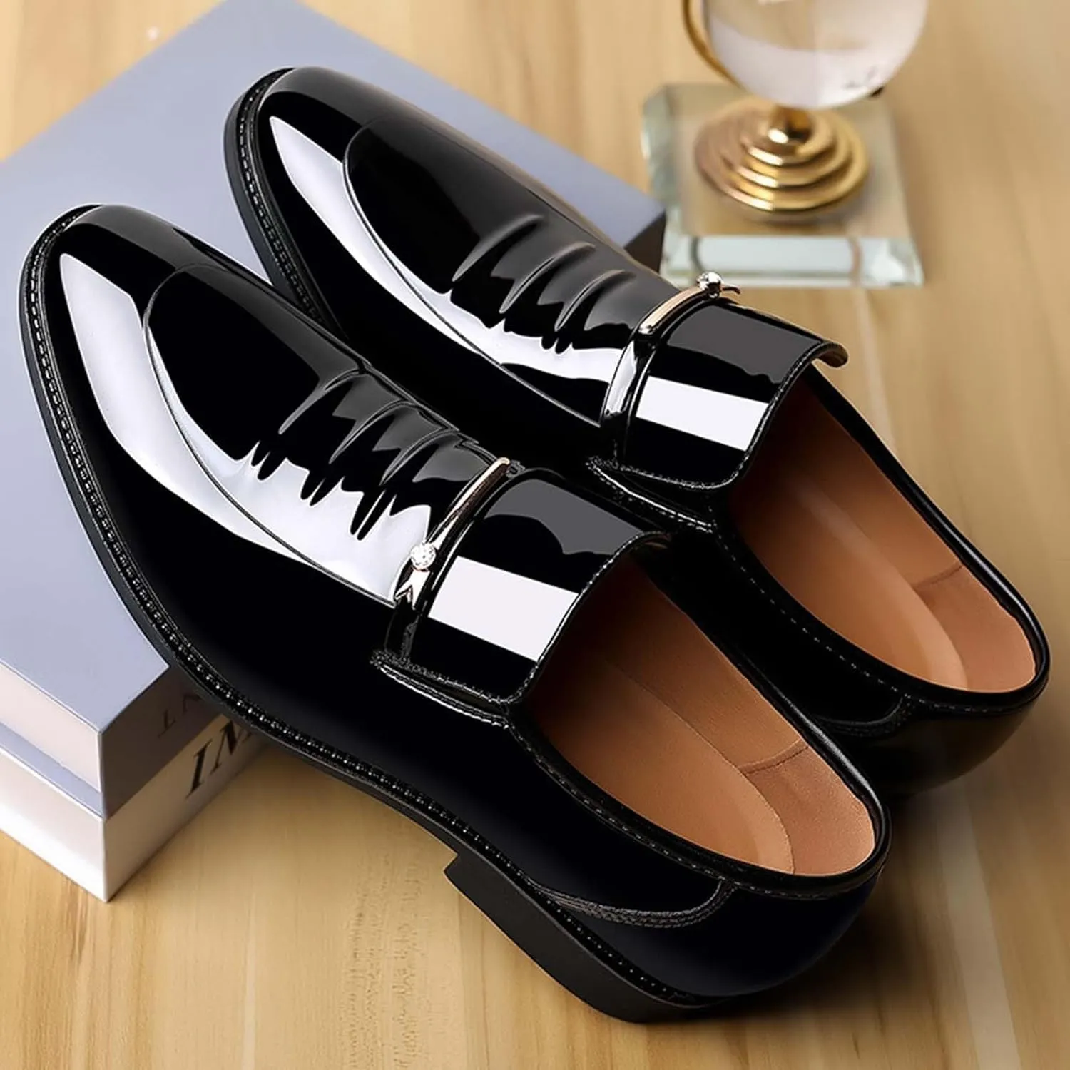 Mens Dress Shoes Formal Business Oxford Shoe for Men Tuxedo Black Lace up Work Office Wedding Footwear Party Dressy Outfits