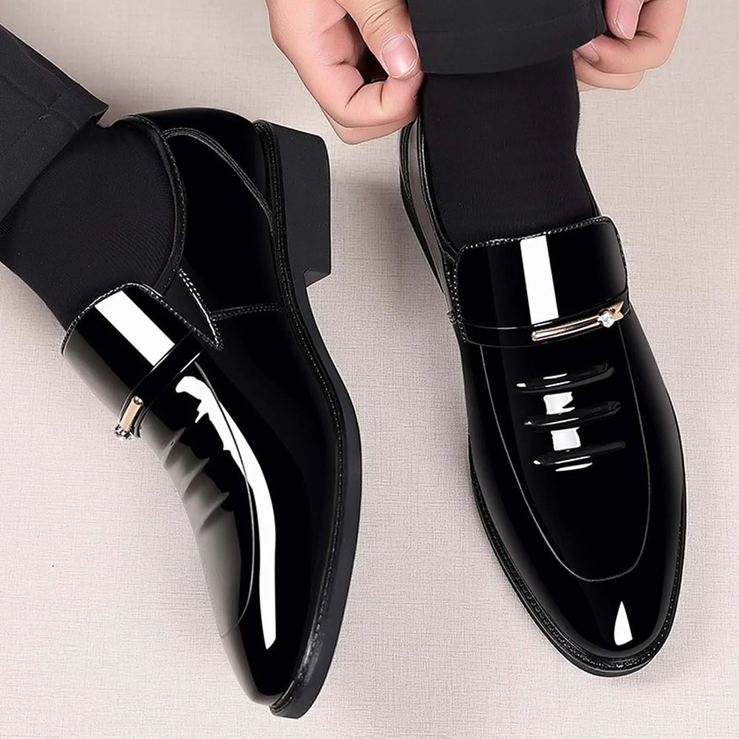 Mens Dress Shoes Formal Business Oxford Shoe for Men Tuxedo Black Lace up Work Office Wedding Footwear Party Dressy Outfits