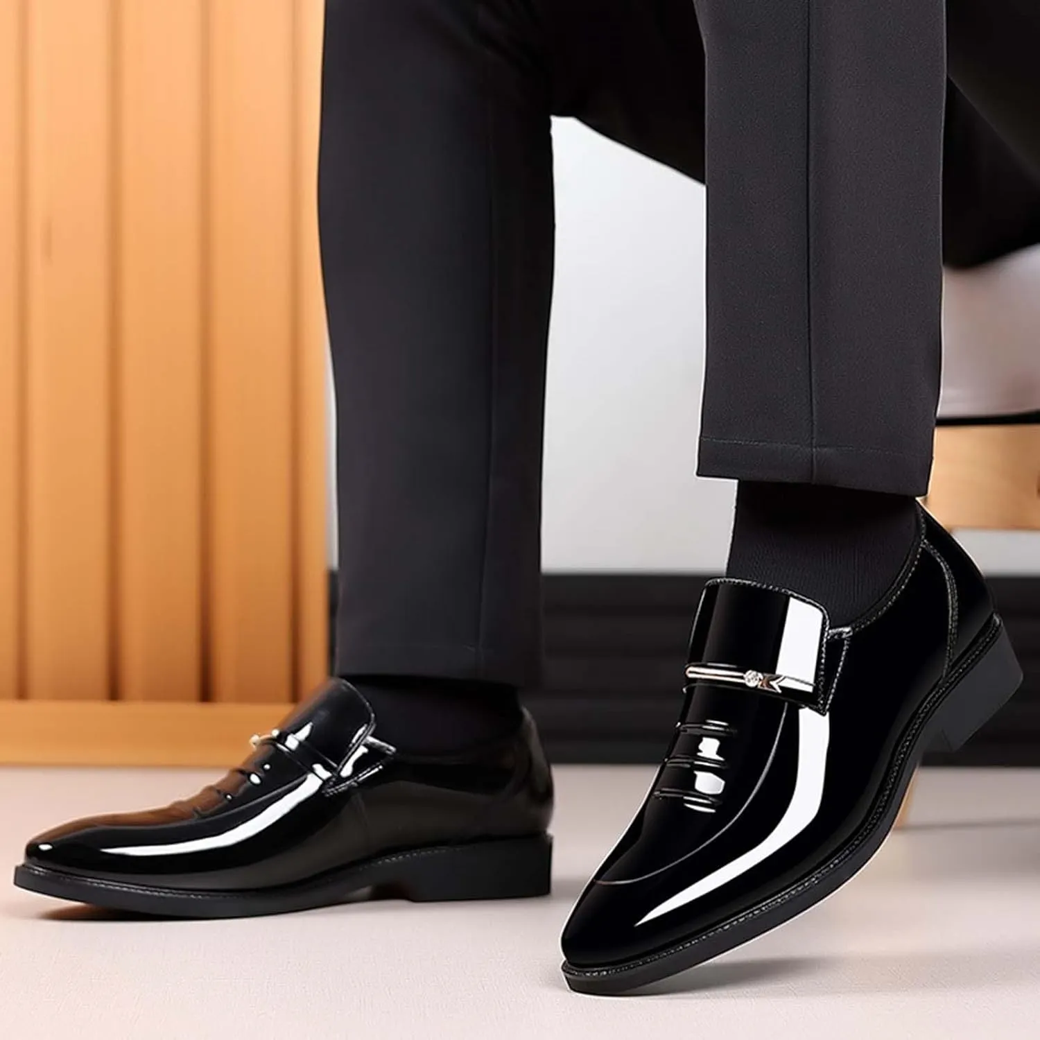 Mens Dress Shoes Formal Business Oxford Shoe for Men Tuxedo Black Lace up Work Office Wedding Footwear Party Dressy Outfits