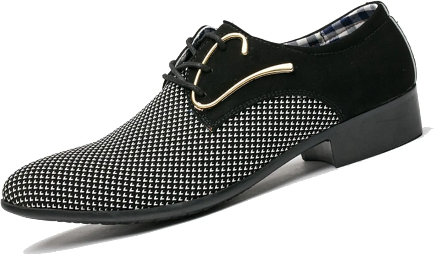 Men's Dress Shoes, Mens Oxford Shoes, Leather Stylish Lace-Up Plain Toe Brogues, Business Casual Formal Derby Shoe