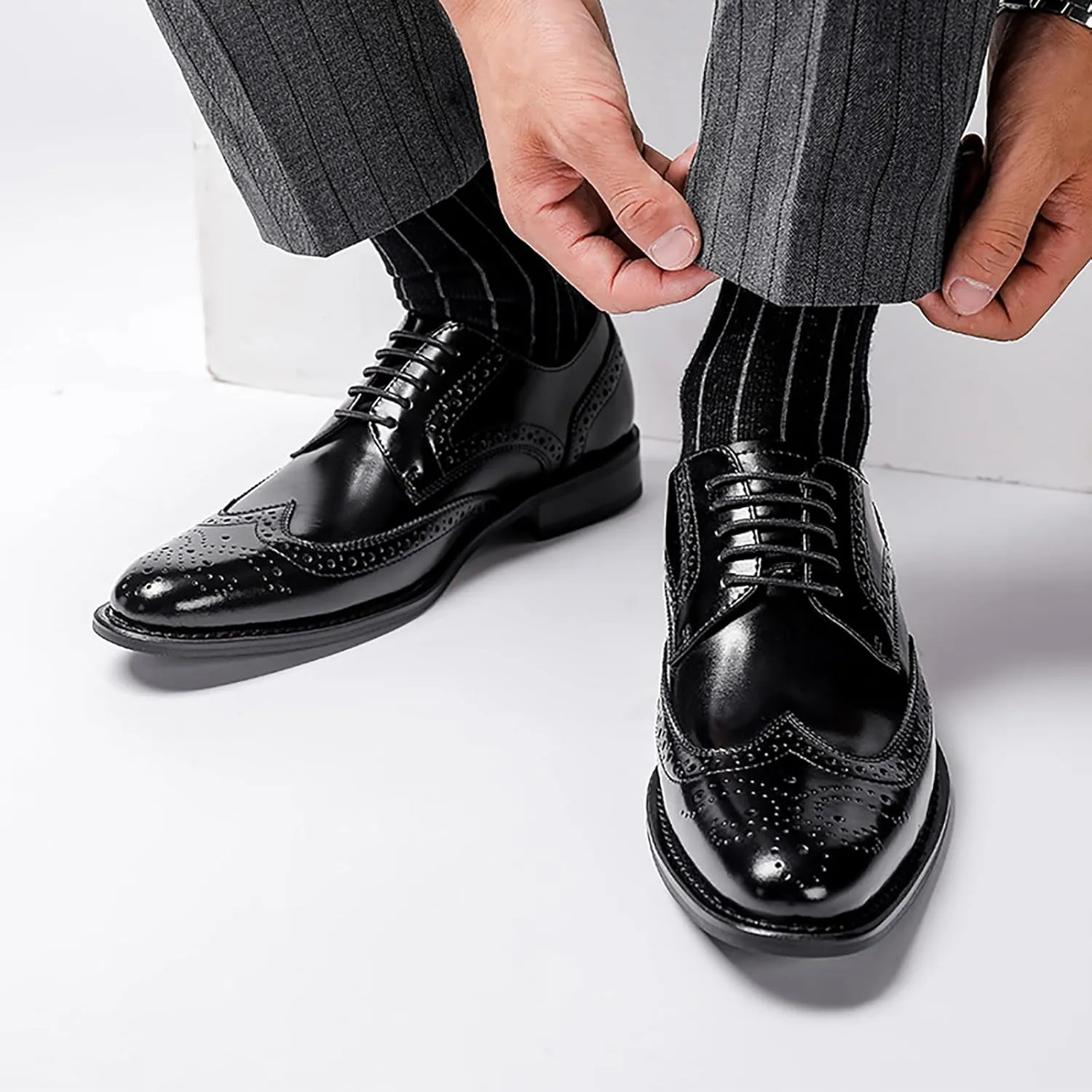 Mens Dress Shoes Oxfords Casual Retro Classic Comfortable Formal Derby Business Dress Shoes for Men