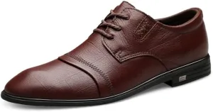 Men's Dress Sneakers Lightweight Formal Leather Shoes Fashion Dress Business Casual Derby Shoe for Men