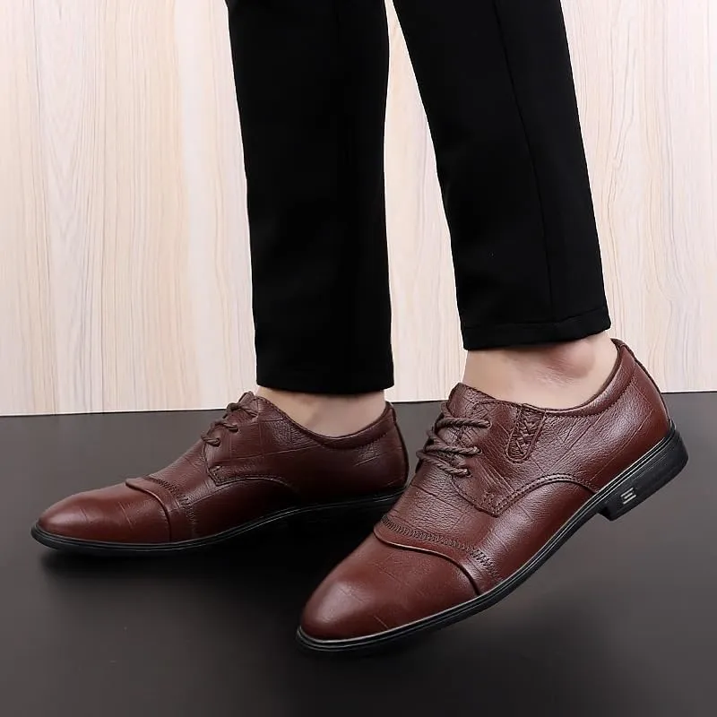 Men's Dress Sneakers Lightweight Formal Leather Shoes Fashion Dress Business Casual Derby Shoe for Men