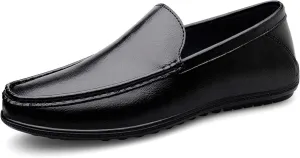 Men's fashion penny loafers, premium leather men's casual shoes, flat business casual shoes, walking shoes, non-slip driving shoes, soft and comfortable, heel wear-resistant, suitable for all seasons.