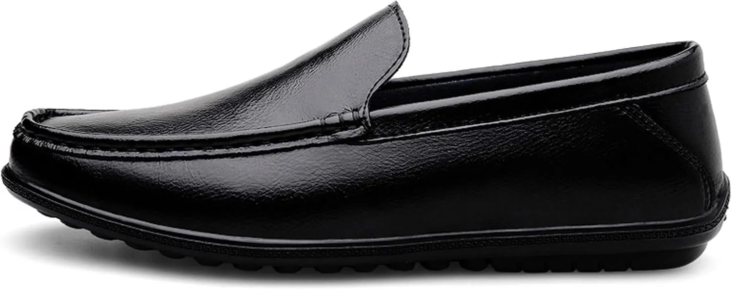 Men's fashion penny loafers, premium leather men's casual shoes, flat business casual shoes, walking shoes, non-slip driving shoes, soft and comfortable, heel wear-resistant, suitable for all seasons.