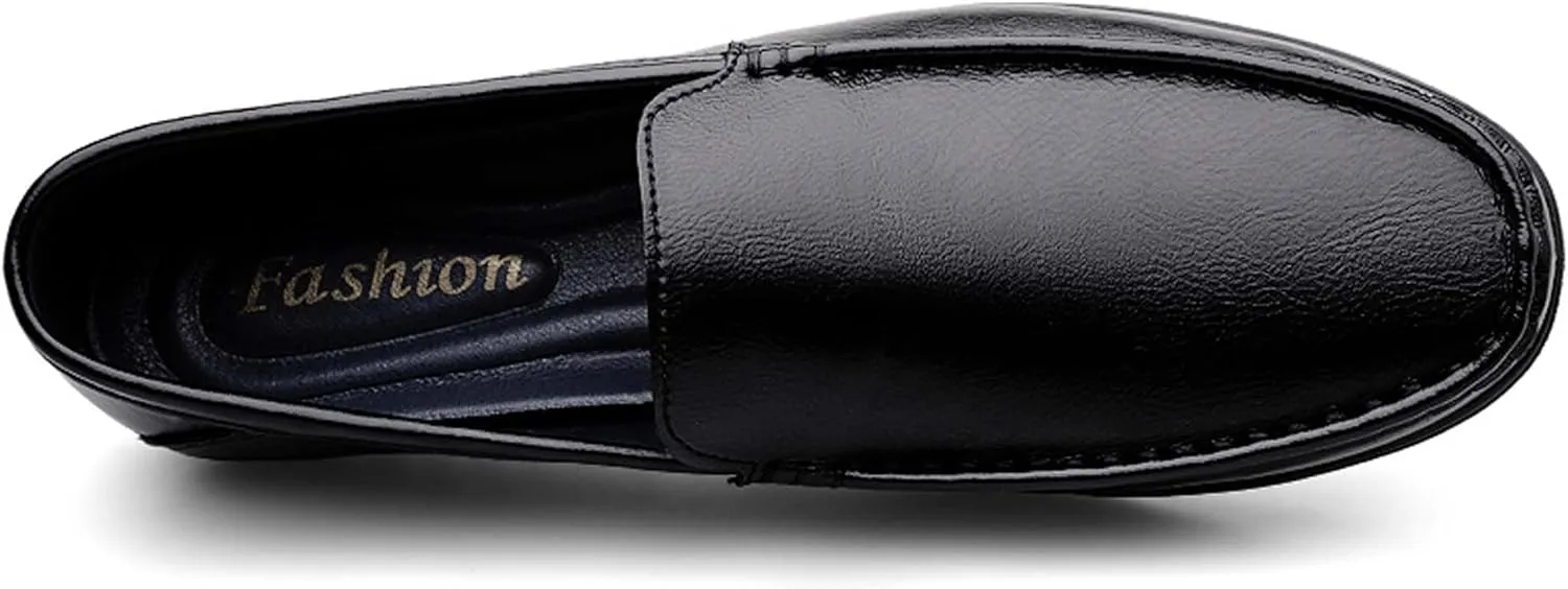Men's fashion penny loafers, premium leather men's casual shoes, flat business casual shoes, walking shoes, non-slip driving shoes, soft and comfortable, heel wear-resistant, suitable for all seasons.