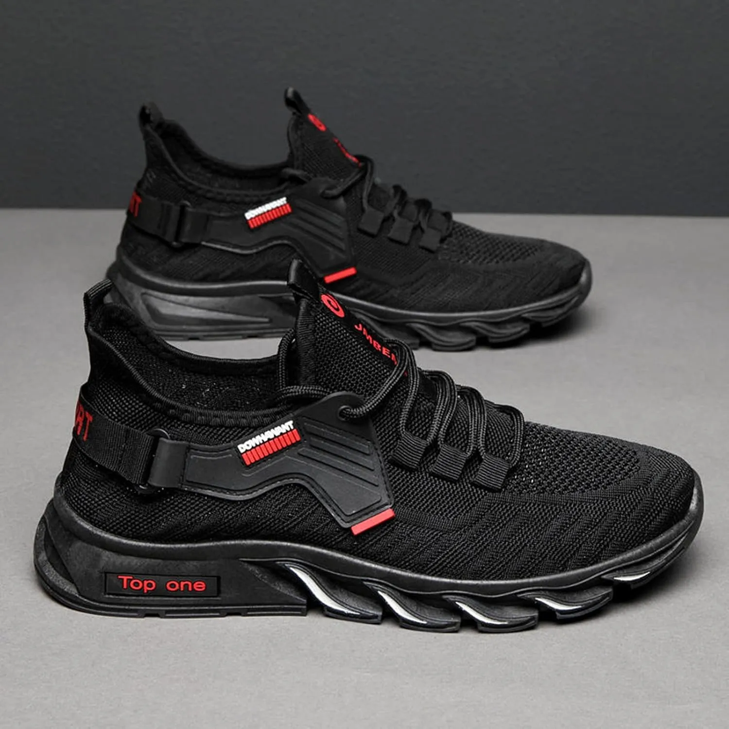 Men's Fashion Sneakers Basketball Shoes Men's Slip On Comfortable Light Weight Shoes New Breathable Comfort Walking for Men Leather Sneakers for Men Black