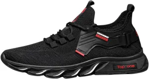 Men's Fashion Sneakers Basketball Shoes Men's Slip On Comfortable Light Weight Shoes New Breathable Comfort Walking for Men Leather Sneakers for Men Black