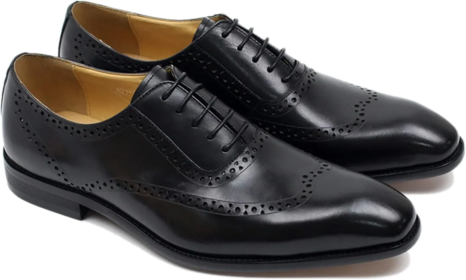 Mens Formal Leather Lace-up Brogues Work Uniform Dress Oxfords Wedding Party Derbys Breathable,Black-39