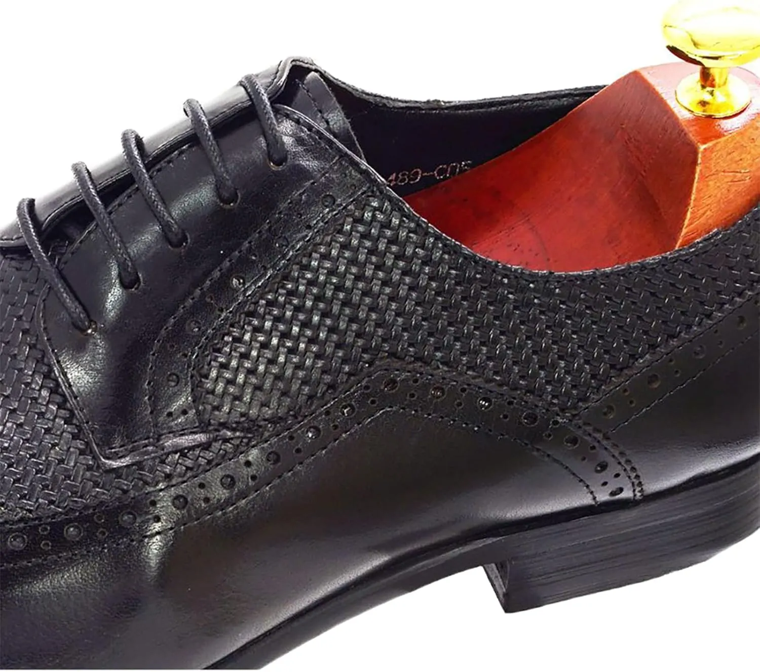 Men's Formal Oxford Shoes Casual Wingtip Derbys Classic Lace-up Brogues Shoes Business Wedding Party,Black-44