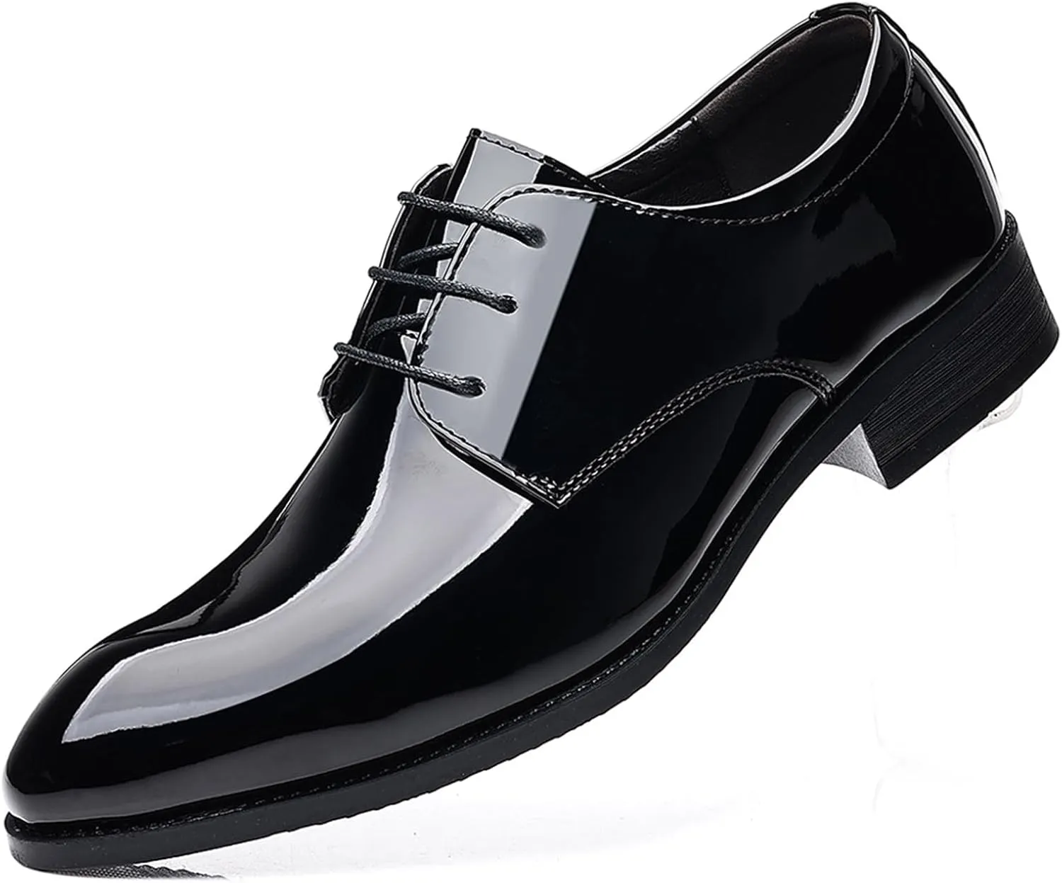 Men's Formal Oxford Shoes Faux Patent Leather Shoes for Men Business Derbys Wedding Suit Tuxedo Dress Shoes