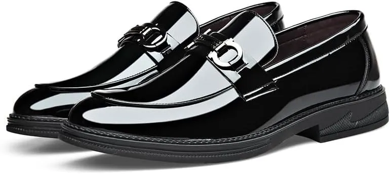Men's Genuine Leather Dress Shoes Business Casual Monk Strap Slip-On Loafers Shoes for Men