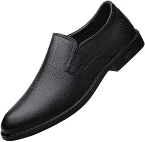 Men's Genuine Leather Luxury Slip-On Casual Driving Shoes, Walking Flats, Comfortable Formal Leather Shoes for Men