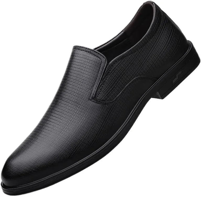 Men's Genuine Leather Luxury Slip-On Casual Driving Shoes, Walking Flats, Comfortable Formal Leather Shoes for Men