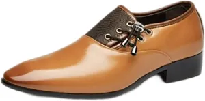 Mens Lace up Dress Shoes Comfortable Business Oxfords for Men Arch Support Formal Leather Shoes Elegant Matte Leather Shoe Mens Suit Footwear Daily Work Dating Party Shoe for Men