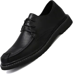 Men's Lace Up Leather Oxford Shoes,Comfortable Non-Slip Casual Business Work Dress Shoes Fashion Derbys