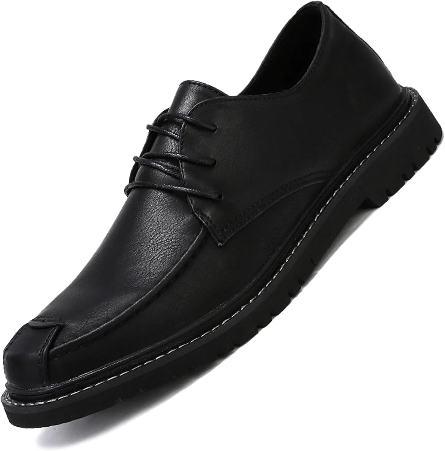 Men's Lace Up Leather Oxford Shoes,Comfortable Non-Slip Casual Business Work Dress Shoes Fashion Derbys