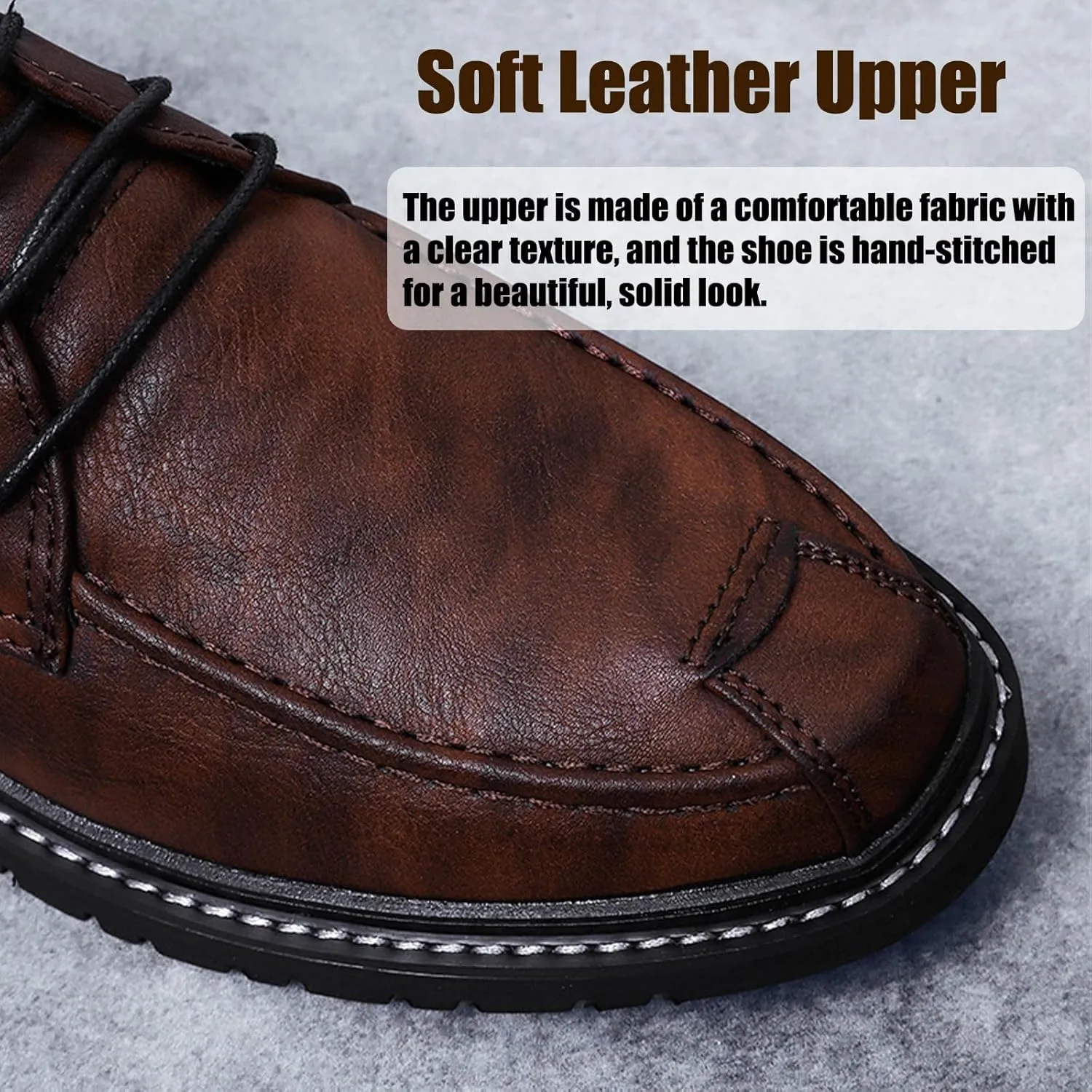 Men's Lace Up Leather Oxford Shoes,Comfortable Non-Slip Casual Business Work Dress Shoes Fashion Derbys