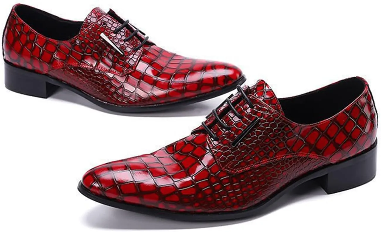Men's Lace-up Shoes, Formal Dress Shoes Oxford Genuine Leather Derbys Plus Size Casual Business Low Top Breathable Suit Groom Wedding Shoes