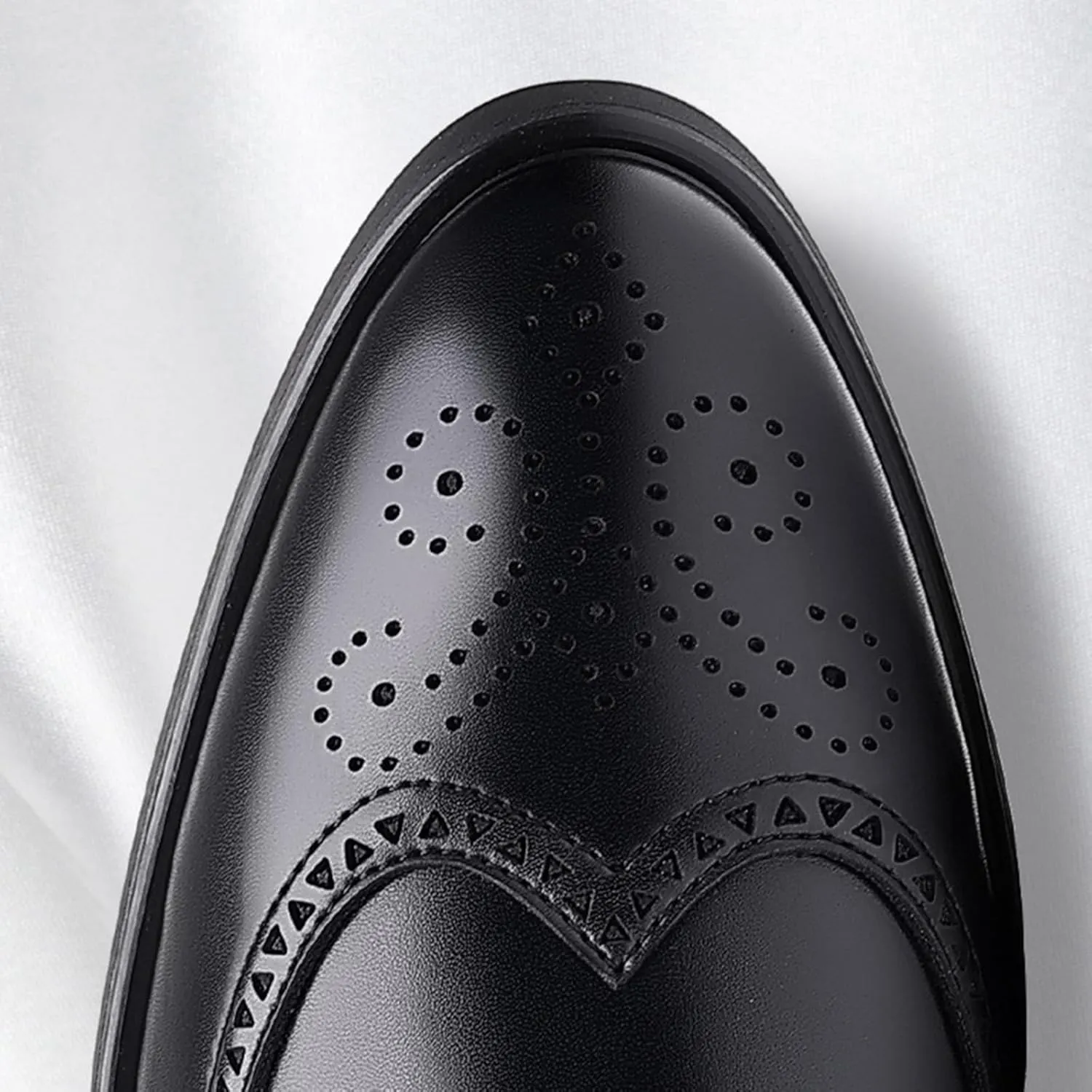 Mens Lace-Up Shoes, Pointed Toe Large Size Brogues Leather Shoes Business Casual Derbys Shoes Low Top Office Work Dress Shoes Wedding Loafers