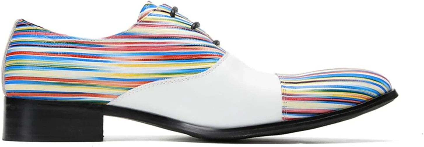 Men's Lace-up Shoes, Stitching Stripe Formal Dress Shoes Oxford Genuine Leather Derbys Plus Size Casual Business Low Top Breathable Suit Shoes