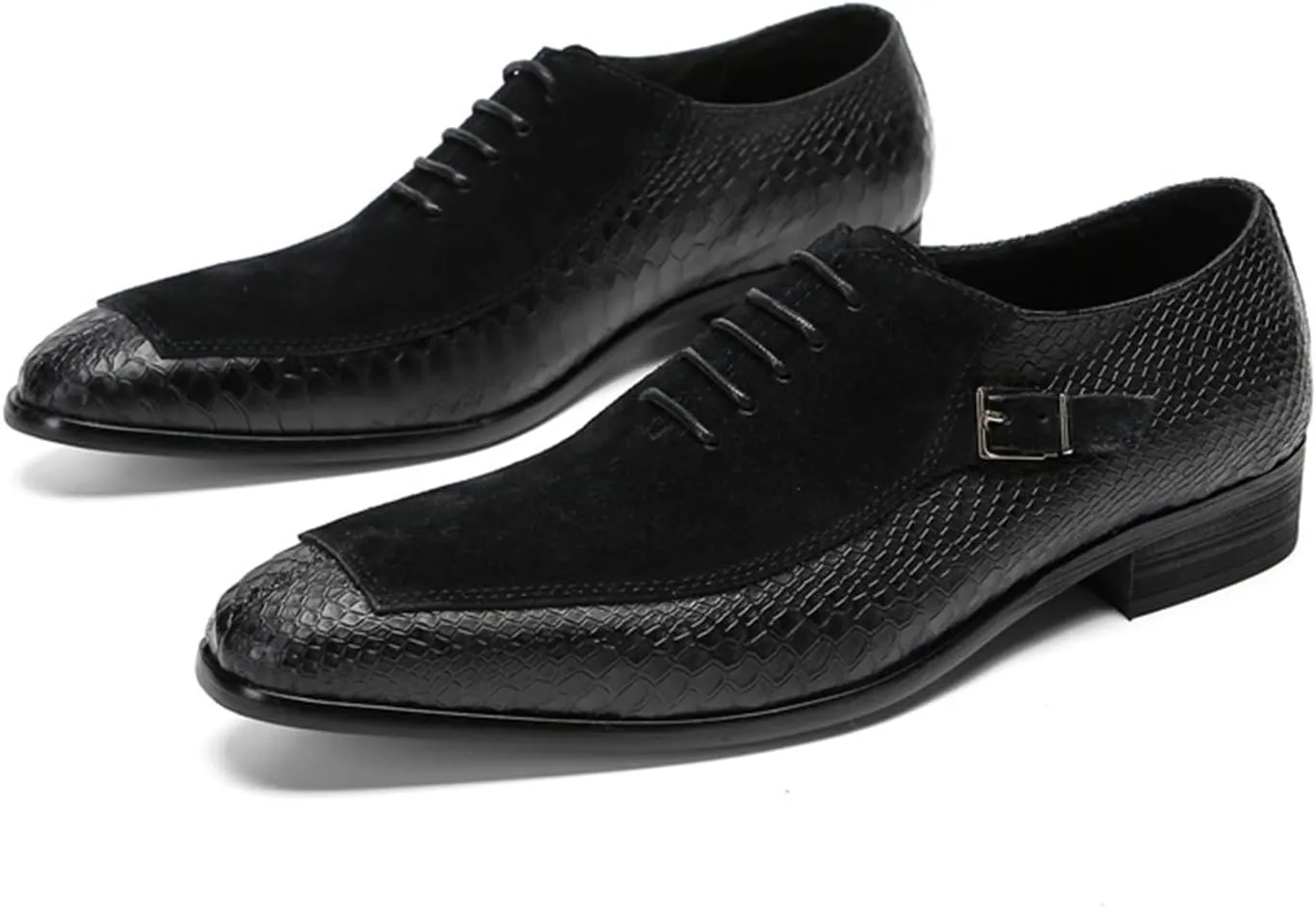 Men's Lace-ups, Formal Dress Shoes Handmade Oxford Genuine Leather Derbys Plus Size Casual Business Low Top Pointed Toe Breathable Suit Shoes