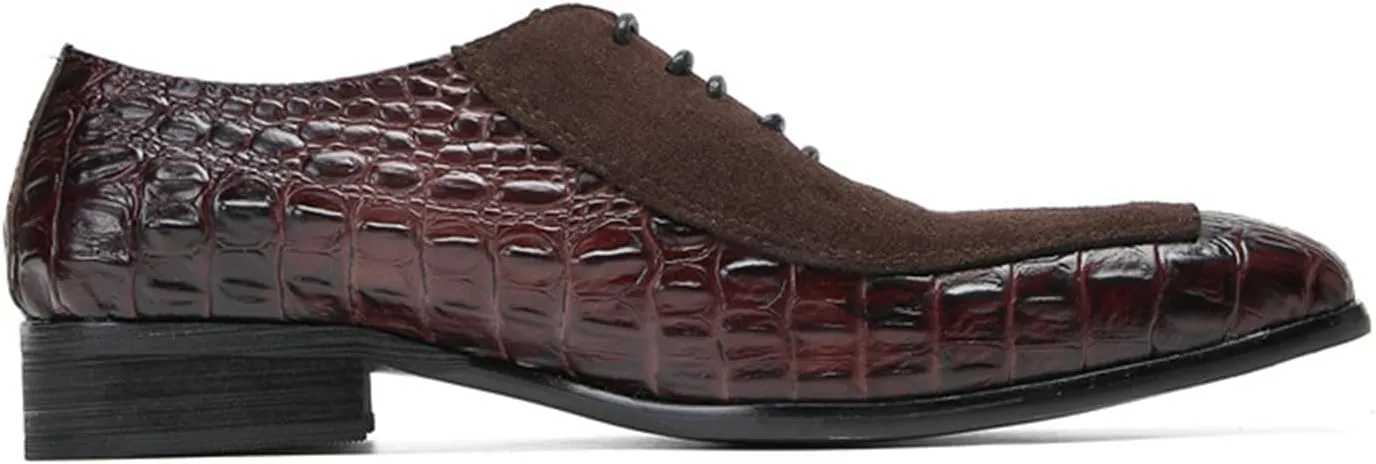Men's Lace-ups, Formal Dress Shoes Handmade Oxford Genuine Leather Derbys Plus Size Casual Business Low Top Pointed Toe Breathable Suit Shoes