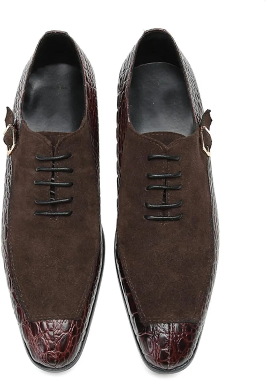Men's Lace-ups, Formal Dress Shoes Handmade Oxford Genuine Leather Derbys Plus Size Casual Business Low Top Pointed Toe Breathable Suit Shoes
