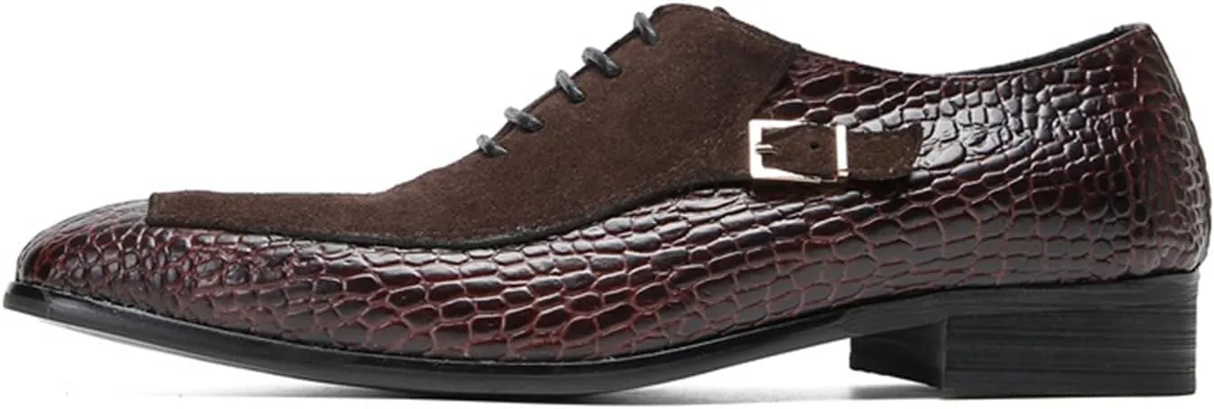 Men's Lace-ups, Formal Dress Shoes Handmade Oxford Genuine Leather Derbys Plus Size Casual Business Low Top Pointed Toe Breathable Suit Shoes