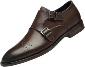 Men's Leather Loafers Dress Shoes Slip-Ons Pointed Toe Classic Formal Business Oxfords Shoes for Men