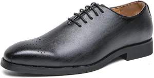 Men's Leather Tips Lace Up Oxfords Shoes Handmade Oxford Genuine Leather Derbys Casual Formal Office Work Shoes