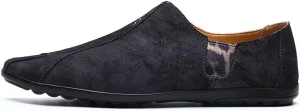 Men's Loafers Retro Printing Leather Loafers Comfortable Flexible Slip Resistant Classic Slip-ons