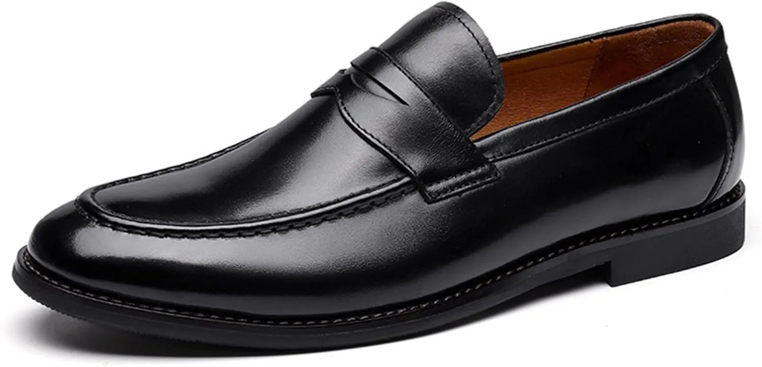 Men's Loafers Shoes Comfort Casual Slip-on Loafer Shoe Business Dress Penny Shoes Outdoor Casual Formal Leather Shoes for Office Work Walking