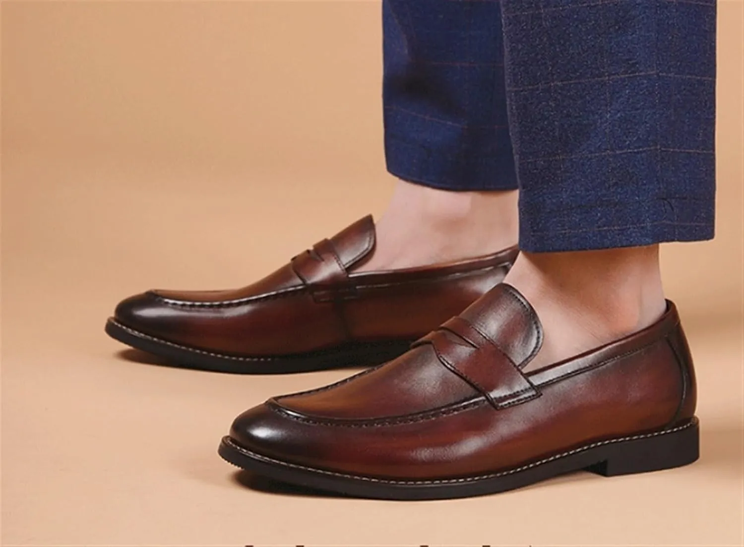 Men's Loafers Shoes Comfort Casual Slip-on Loafer Shoe Business Dress Penny Shoes Outdoor Casual Formal Leather Shoes for Office Work Walking