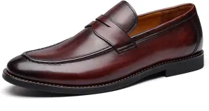 Men's Loafers Shoes Comfort Casual Slip-on Loafer Shoe Business Dress Penny Shoes Outdoor Casual Formal Leather Shoes for Office Work Walking