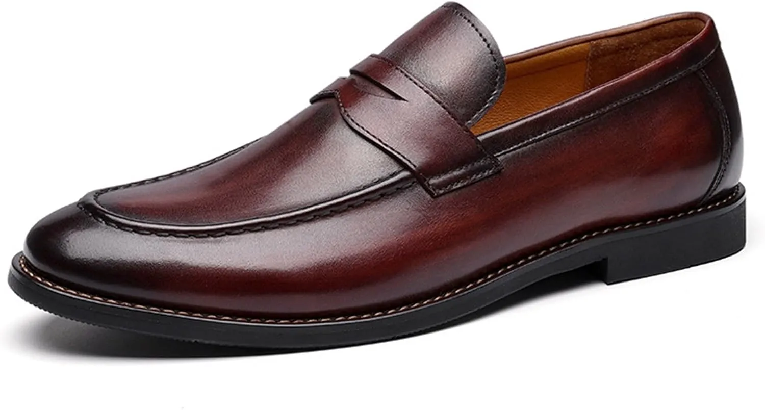 Men's Loafers Shoes Comfort Casual Slip-on Loafer Shoe Business Dress Penny Shoes Outdoor Casual Formal Leather Shoes for Office Work Walking
